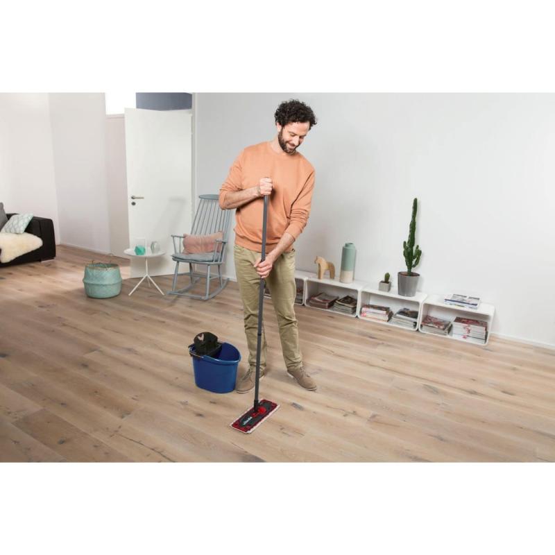 Vileda ULTRAMAX 2in1 Bodenwischer Komplett Set, Wischmopp mit Stiel, Mikrofaser-Bezug und Eimer mit Powerpresse, Dunkelblau