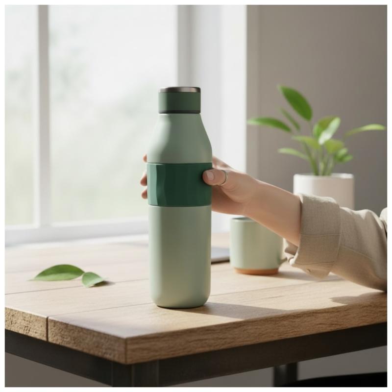 Home Division ISOLIERFLASCHE Thermoflasche Edelstahl 500ml Warm & Kaltgetränken BPA-frei - MINT GRÜN