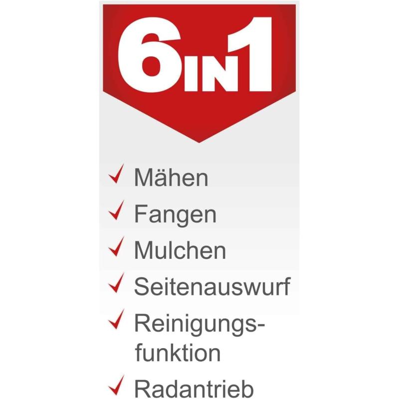 Scheppach Benzin Rasenmäher MS173-51 mit Antrieb | 51cm Breite | 4,1 PS Leistung
