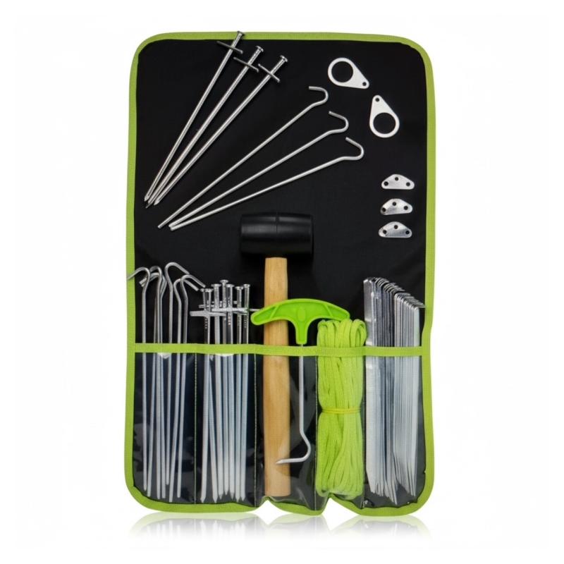 Trekstone ZELT ZUBEHÖR-SET 49 Teile für Camping- & Outdooraktivitäten, Inkl. praktischem Rollbeutel