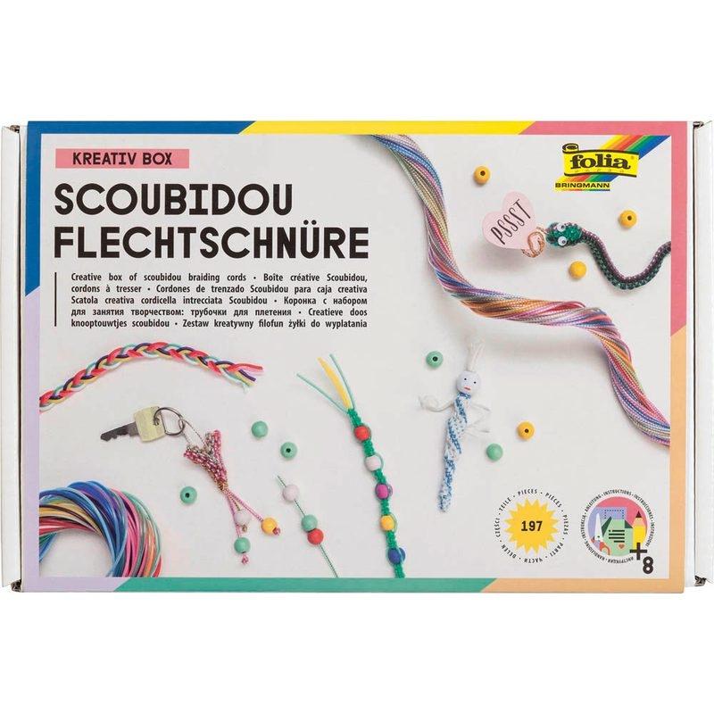 Folia Scoubidou Flechtschnüre KREATIV BOX 197 tlg.