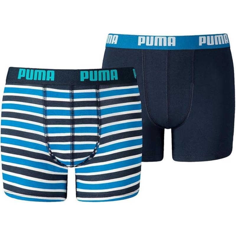 PUMA 2er Pack Kinder Everyday Boxershorts Unterhose Basic, Blue, 134-140