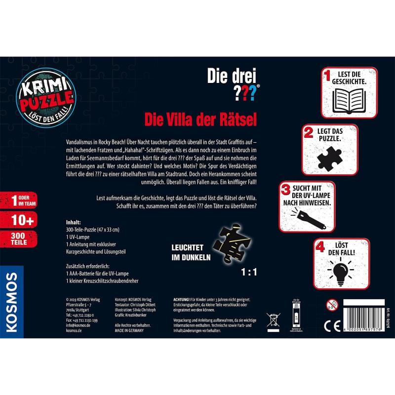 KOSMOS 697976 Krimi Puzzle Die drei ??? Die Villa der Rätsel, 300 Teile
