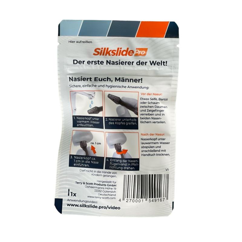 SilkslidePro Nasierer - Nasenhaartrimmer Herren - Nasenhaarentferner - Hochpräzise Klingen aus Solingen - mit Klingenschutz - ohne Strom & Batterie