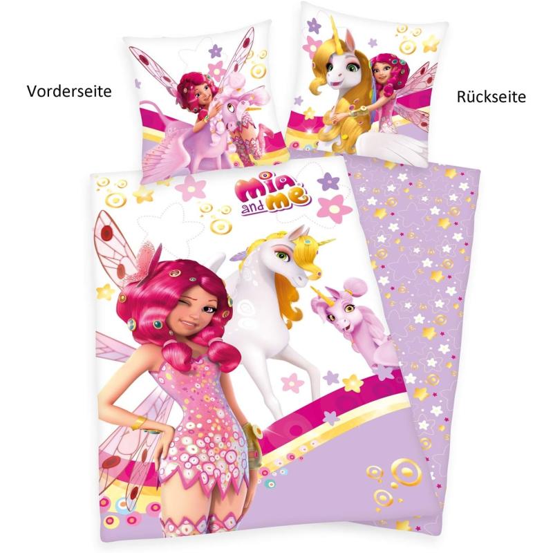Herding MIA & ME Bettwäsche-Set, Wendemotiv, Kopfkissenbezug 80 x 80 cm, Bettbezug 135 x 200 cm, Baumwolle/Renforcé