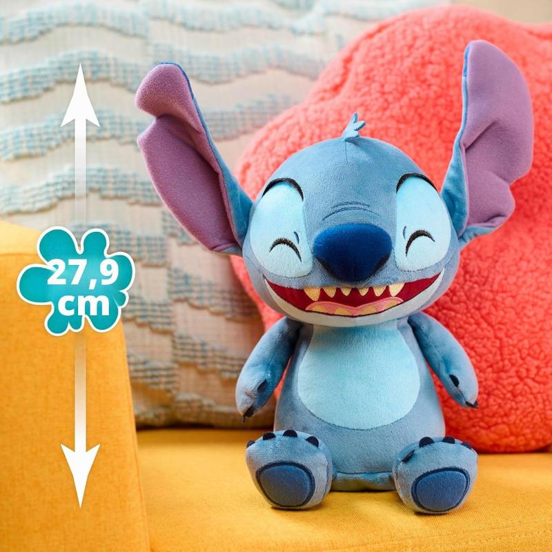 Just Play - Disney STITCH Crack Me Up-Plüschpuppe mit Geräuschen und Bewegung, 28 cm große, interaktive Stofffigur