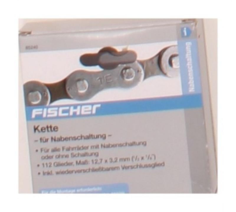 Fischer 1/2 x 1/8, 112 Glieder Fahrradkette, Schwarz, One Size 