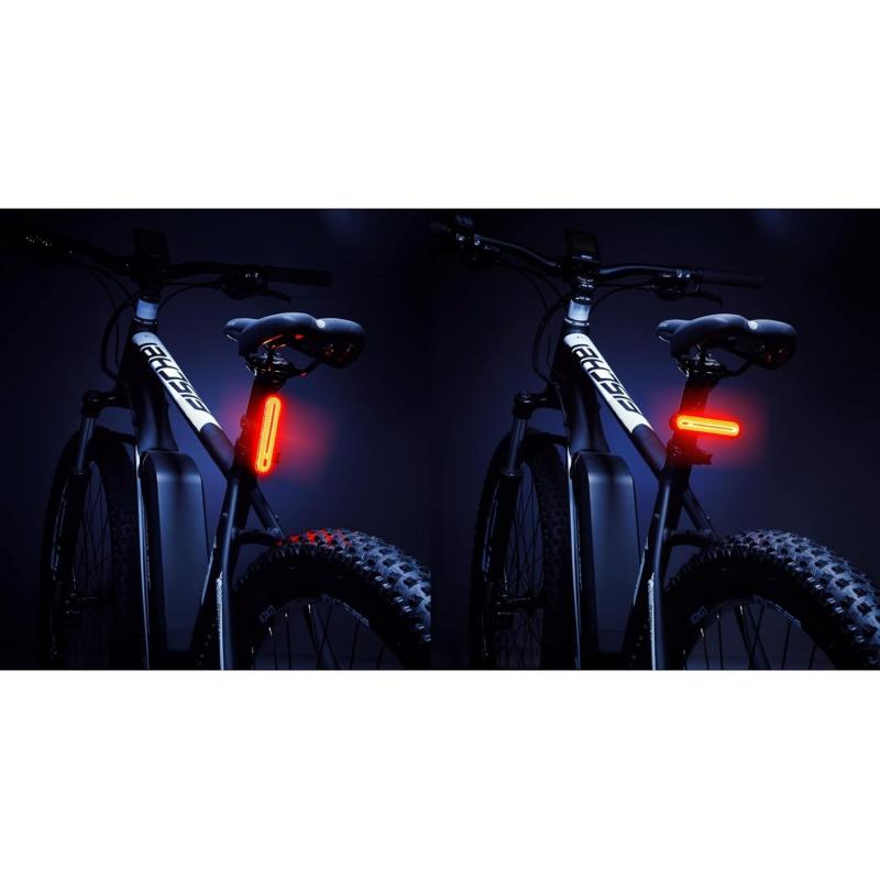 Fischer LED Akku Stableuchte, Rücklicht, Fahrradbeleuchtung, Fahrrad-Rückleuchte, aufladbar, Schutzart IPX4, schwarz 