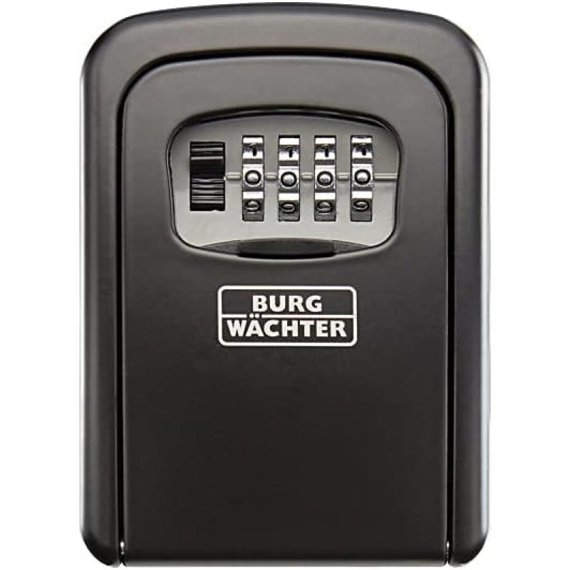 Burg-Wächter Schlüsseltresor mit 4-stelligem Zahlencode für außen und innen, Sicher, Wandmontage, Key Safe 30 SB, Schwarz
