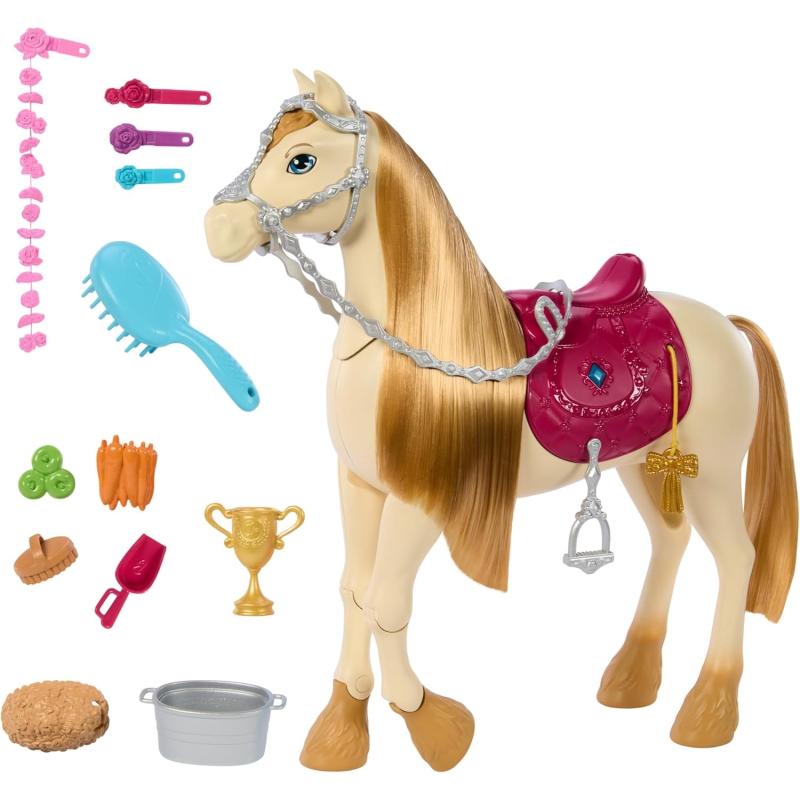 Mattel HXJ42 - Barbie bewegliches Pferd -  Pferdeabenteuer - Tanz und Show Pferd - mit Zubehör