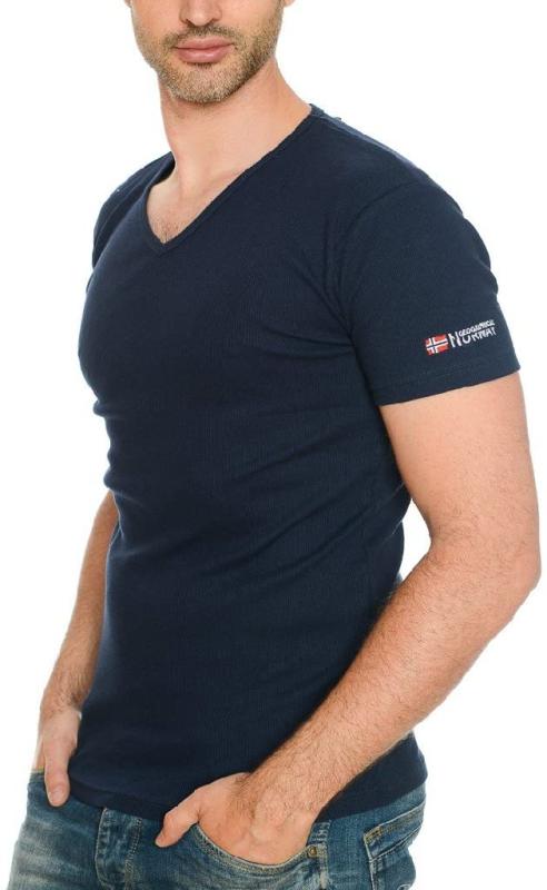 Geographical Norway Herren Uni T-Shirt JUBA Kurzarm (M - Navy)