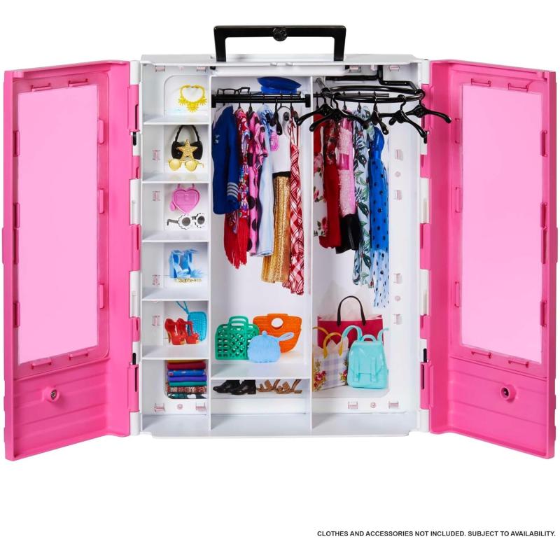 Barbie GBK11 - Traum Kleiderschrank, tragbares Modespielzeug