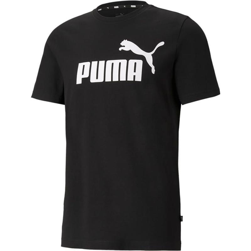 PUMA Herren T-Shirt Essentials Tee – Rundhals-Kragen Logo BLACK - XL