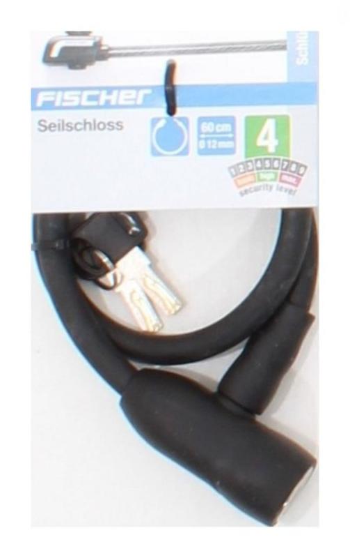 Fischer Seilschloss, Lnge 60cm, Durchmesser 12mm, Farblich Sortiert, 60 