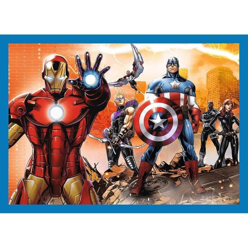 Trefl 34386 -  4in1 Puzzle, Marvel AVENGERS, von 35 bis 70 Teilen, 4 Sets