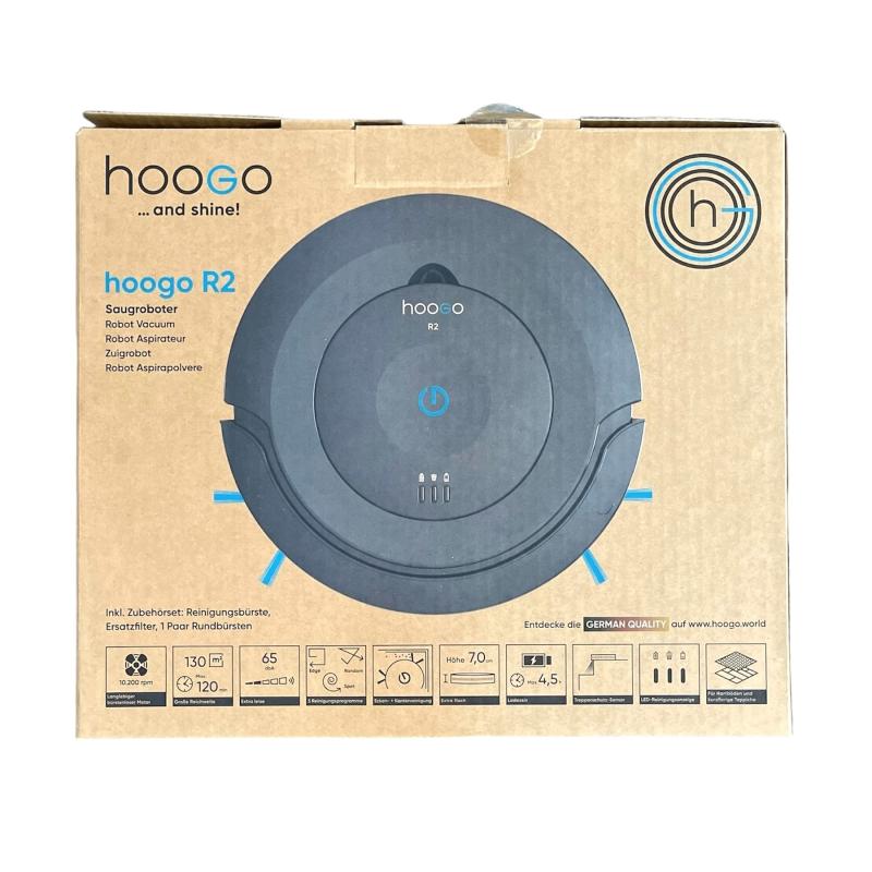 hoogo Saugroboter R2 | Staubsauger Roboter | lange 120 min Akku-Laufzeit | 7cm flach| für Hartböden und kurzflorige Teppiche