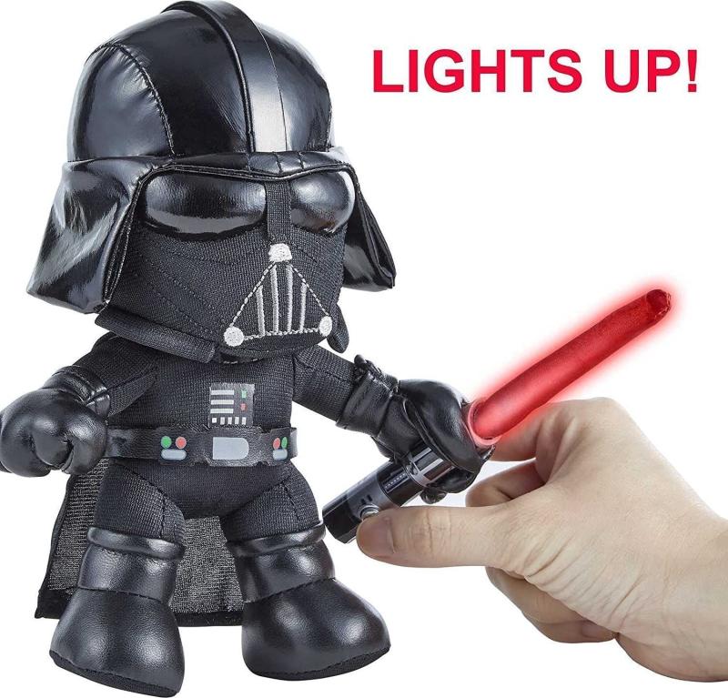Disney Star Wars GXB31 - Darth Vader Plüschfigur (ca. 19 cm) mit aufleuchtendem Lichtschwert