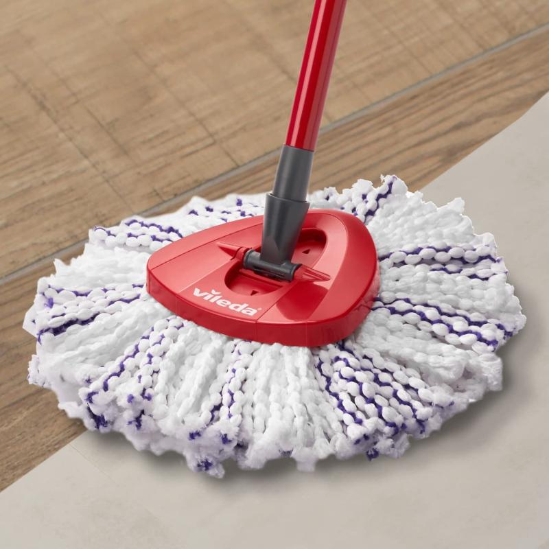 Vileda TURBO 3in1 Ersatzbezug, Mop, 1er Pack, Bodenwischer, Ersatz, Refill, Hartböden, lila weiß