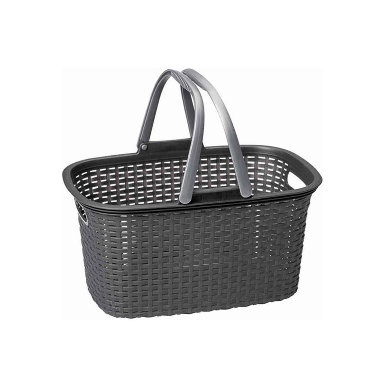 Rival Einkaufskorb Rattan 18 Liter mit Henkel - ANTHRAZIT