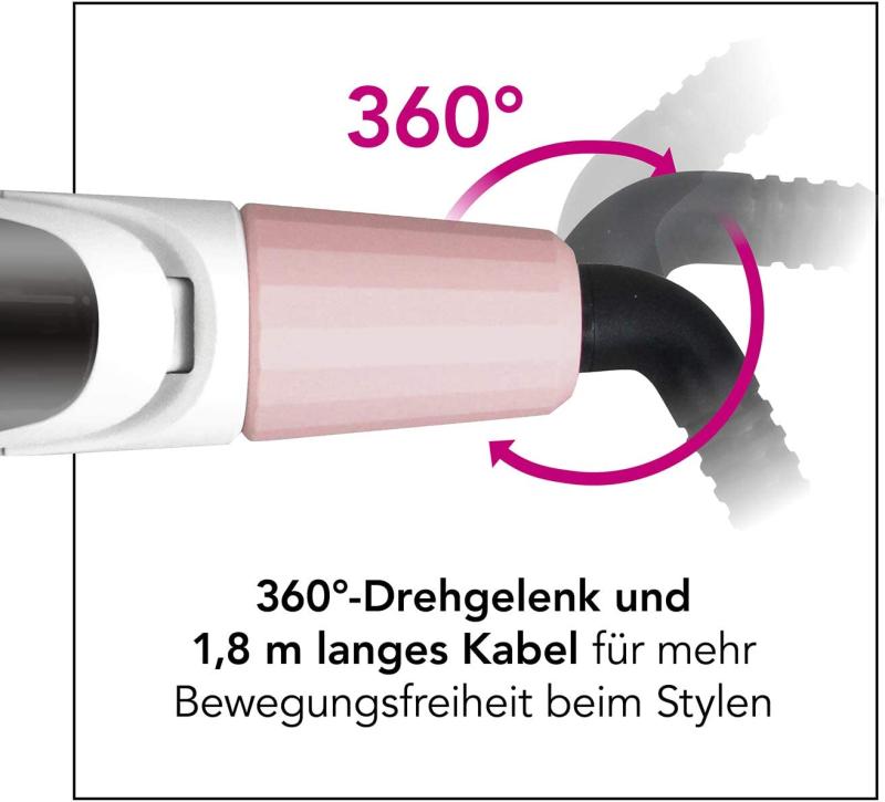 MAXXMEE Hairstyler Curl & Straight | 3in1 Hair Styler mit geschwungenen Stylingplatten |LED-Display [weiß/rosegold]