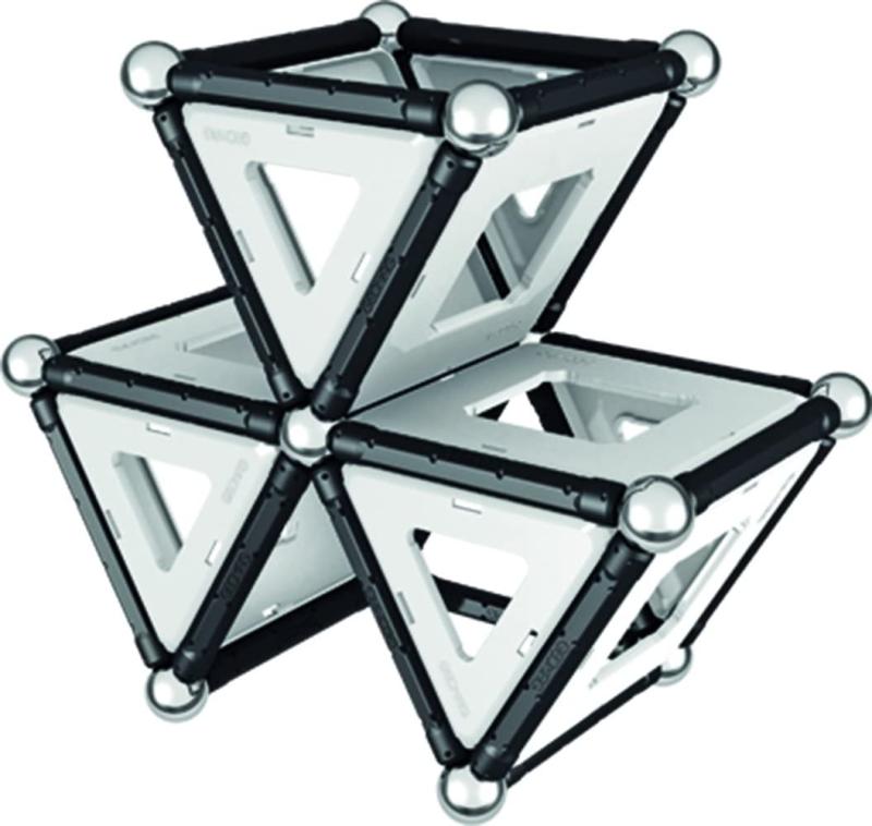 Geomag CLASSIC Black & White, Magnetkonstruktionen und Lernspiele, 104-teilig