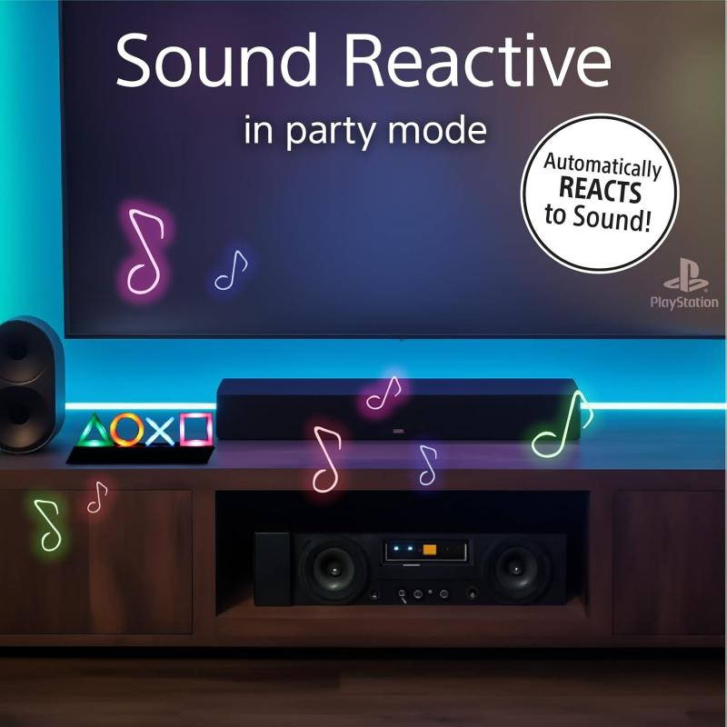 Paladone PLAYSTATION Icons Light mit 3 Lichtmodi - Musikreaktive Spielraumbeleuchtung