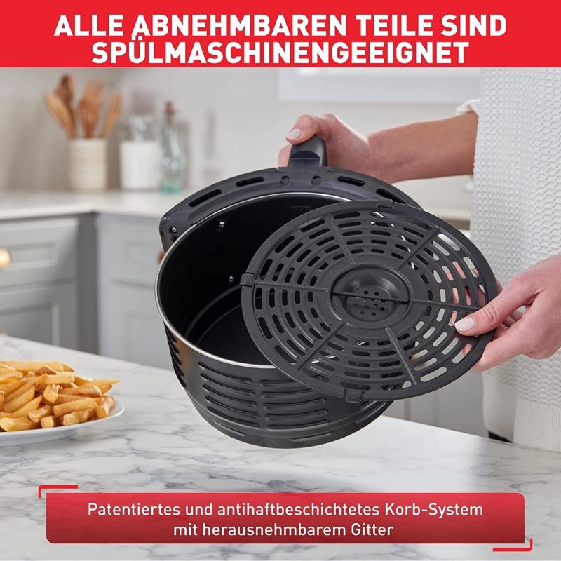 Tefal EY4018 Easy Fry Precision XL Heißluftfritteuse - 1500 Watt, 4,2 Liter, digitales Display, Schwarz 