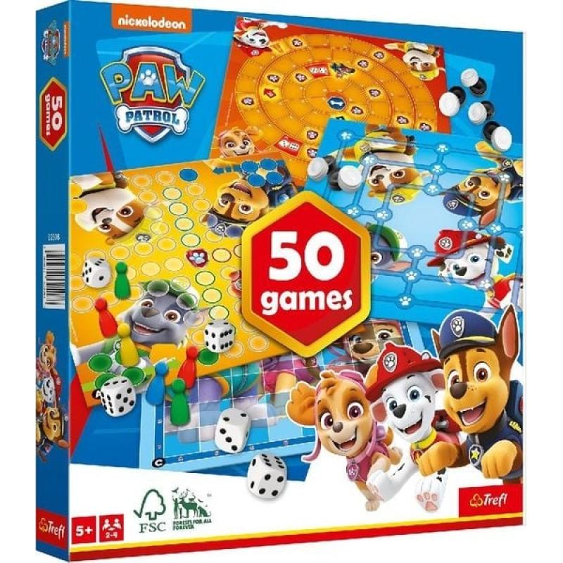 Trefl 02508 - PAW Patrol 50 Spiele Spielesammlung für 2 bis 4 Spieler ab 5 Jahre