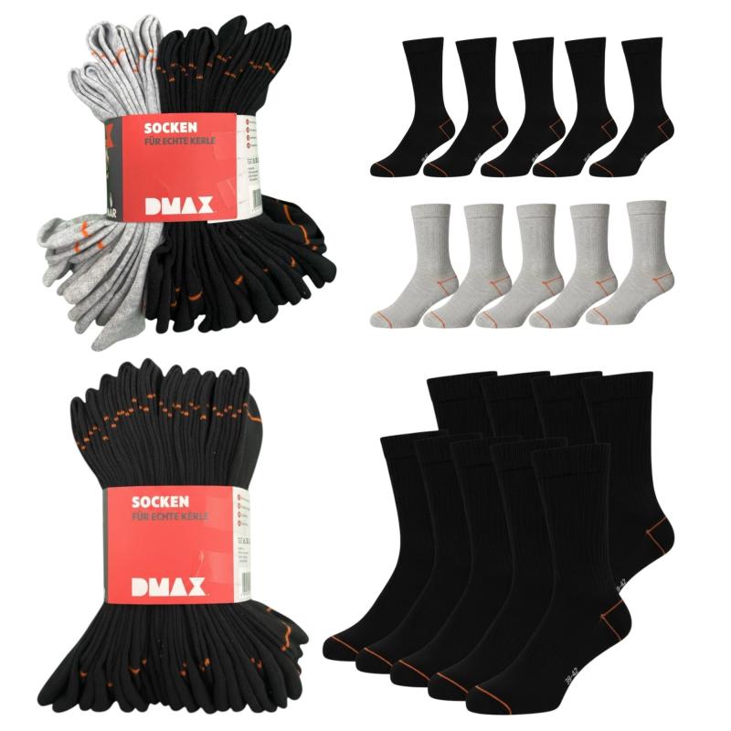 DMAX 10 Paar Herren BASIC Socken FÜR ECHTE KERLE DIVERSE Farben & Größen