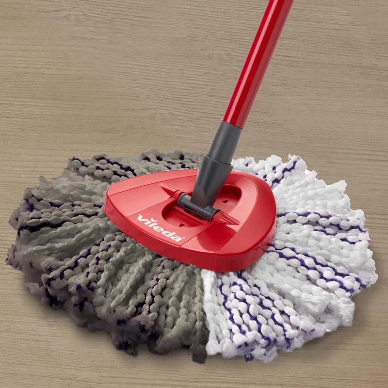 Vileda TURBO 3in1 Ersatzbezug, Mop, 1er Pack, Bodenwischer, Ersatz, Refill, Hartböden, lila weiß