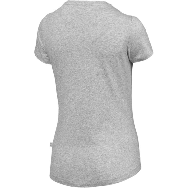 PUMA Damen T-Shirt Essentials Tee – Rundhals-Kragen Logo, Light Gray Heather - M