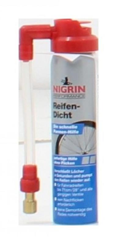 NIGRIN Reifen-Dicht Pannenspray, Flickzeug, Fahrradreparatur Set 75ml 