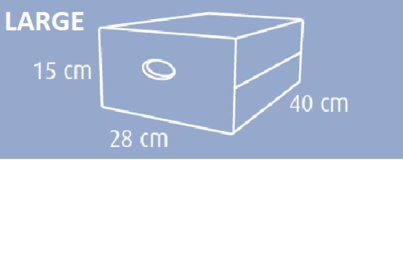 QBOX Wave Schubladenbox 1 Schub Weiss Gr. L  ( 28 x 40 x 15 cm ) 