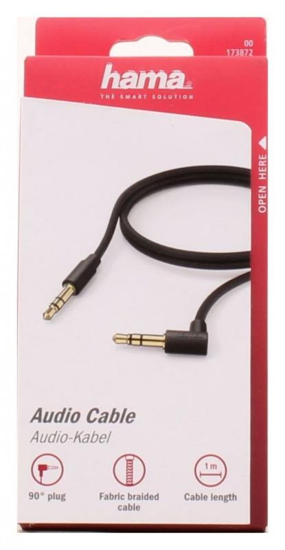 Hama Verbindungskabel, 3,5-mm-Klinken-Stecker, 1,0 m, Schwarz 