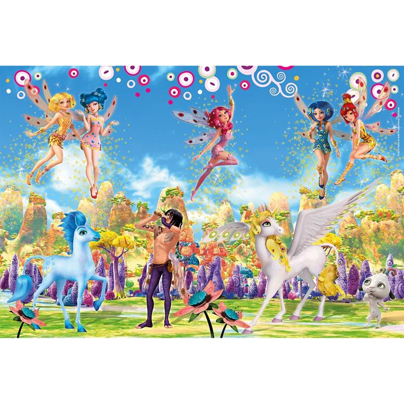 Schmidt Spiele 56510 Mia & Me, 4 Kinderpuzzle im Metallkoffer, 2x60 und 2x100 Teile