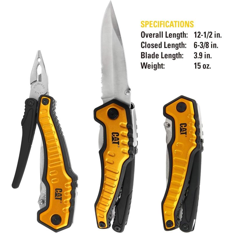 Caterpillar Multitool XL mit Werkzeugen aus Edelstahl, 9 in 1 CAT-Werkzeug