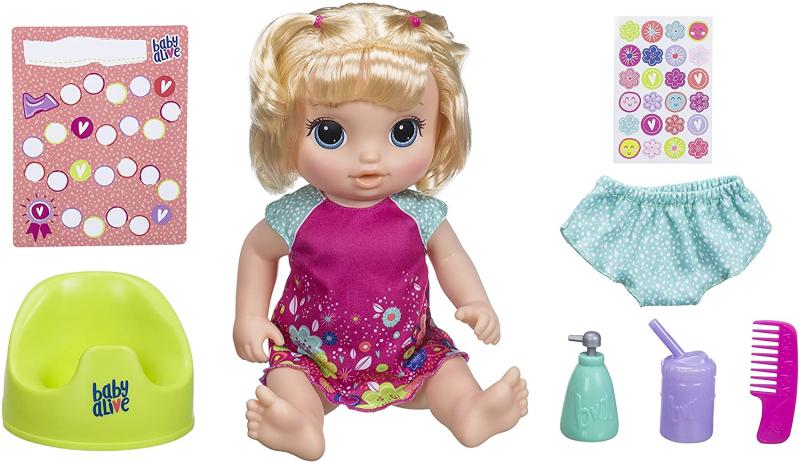 Baby Alive - Töpfchentanz (Blondhaarig), Funktionspuppe - kann sprechen, tanzen und auf das Töpfchen gehen