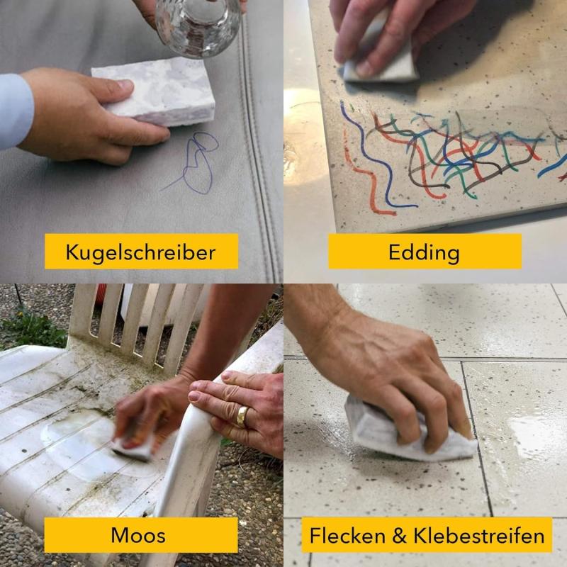 haid-tec Melamin Schmutzradierer 6 Stück, Radierschwamm mit Scheuervlies 11,5 cm lang 6,2 cm breit 3 cm dick