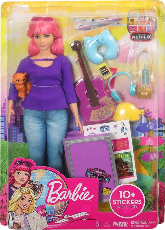 Barbie FWV26 -Puppe Daisy (kurvig mit pinkfarbenem Haar) und Kätzchen