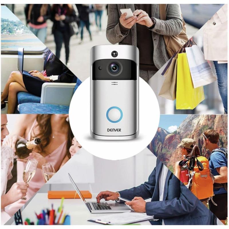 Denver Video-Türklingel VDB-110 Doorbell Video-Türsprechanlage mit WLAN-Funktion und Innenklingel