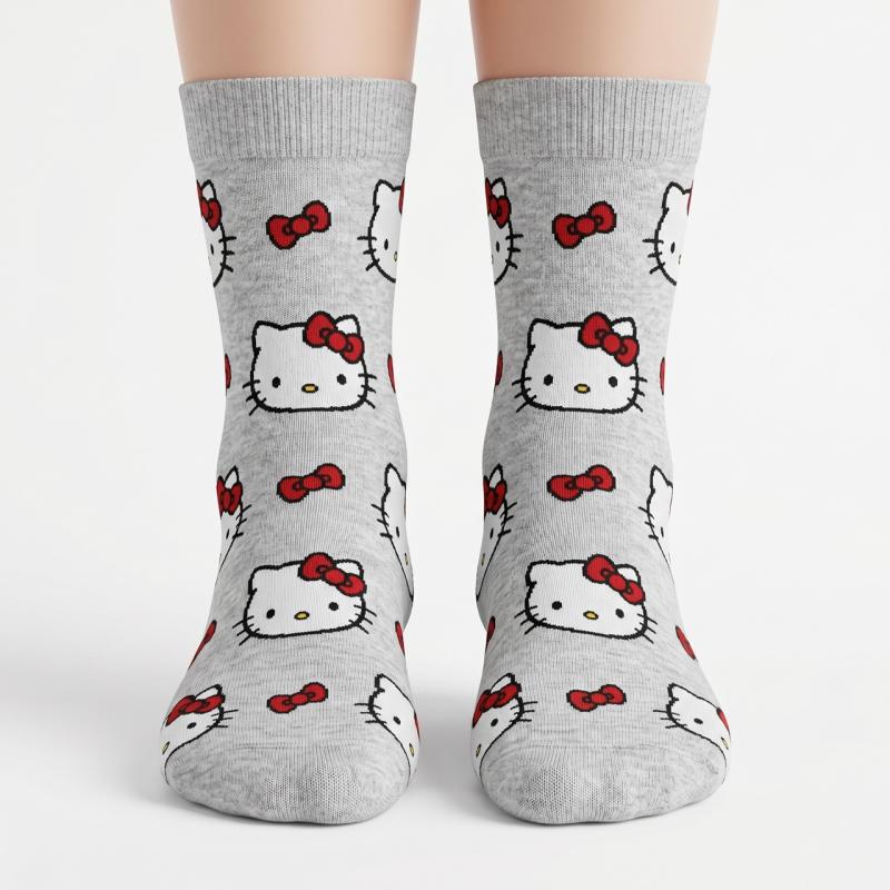 HELLO KITTY 1 Paar Damen Zaubersocken Grau 37-41