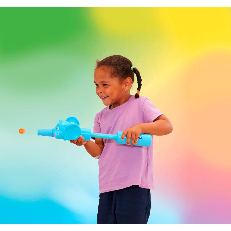 Simba Poppimals Elefant Ballkanone (35 cm) mit 20 bunten Bällen, mit Pumpmechanismus und Silikonrüssel