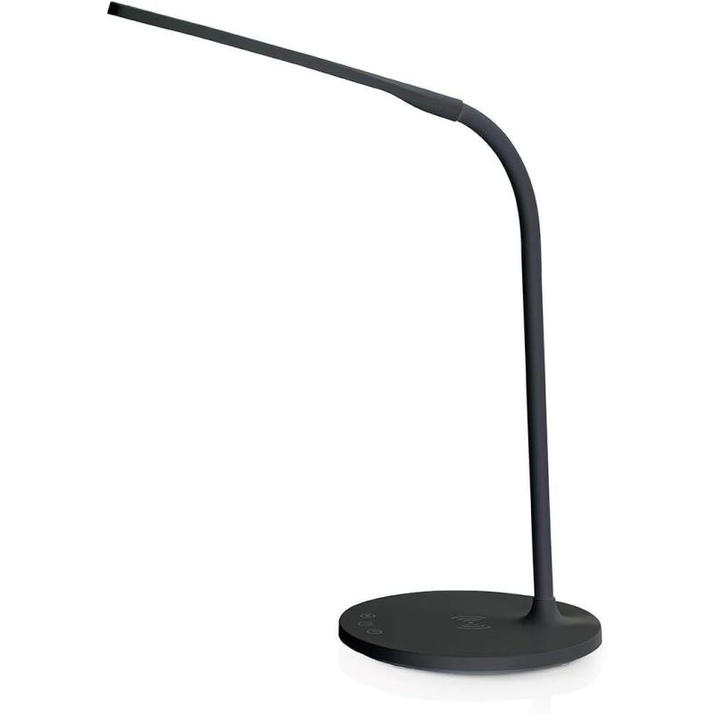 nedis LED/Qi Tischlampe mit Kabelloser 10-Watt-Qi-Ladefunktion für Smartphones SCHWARZ