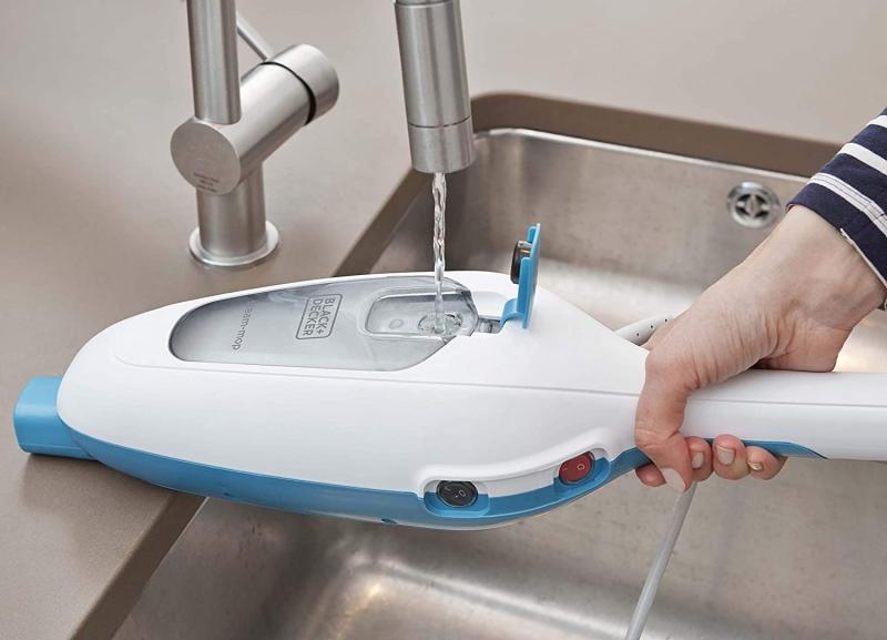 Black+Decker FSM13E1 Dampfbesen Steam Mop, Basic  Weiss