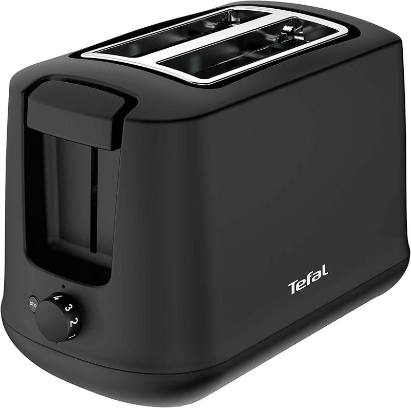 Tefal TT165N Principio Select Toaster (850 Watt, 7 Bräunungsstufen, Krümelschublade, Hebe-Funktion, Brötchenaufsatz) schwarz