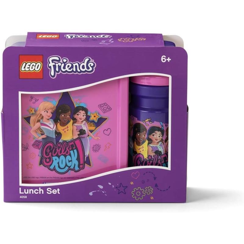 LEGO® Lunch-Set FRIENDS -Trinkflasche + Brotdose  - Lila / Pink