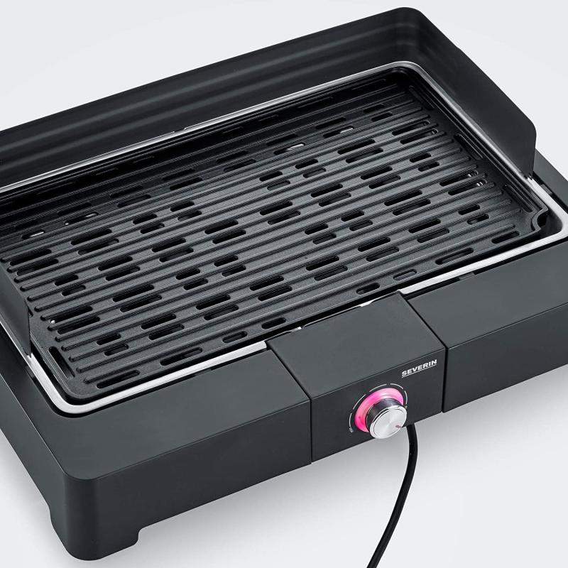 SEVERIN Tischgrill mit Aluminium-Grillplatte, Schwarz, PG 8562