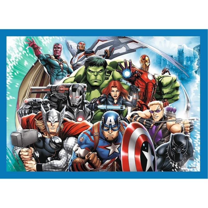 Trefl 34386 -  4in1 Puzzle, Marvel AVENGERS, von 35 bis 70 Teilen, 4 Sets