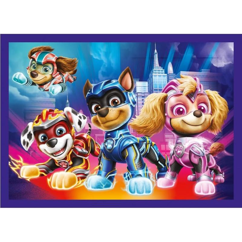 Trefl 34621 -  4 in 1  Puzzle MIGHTY MOVIE von PAW Patrol, von 35 bis 70 Teilen, 4 Sets