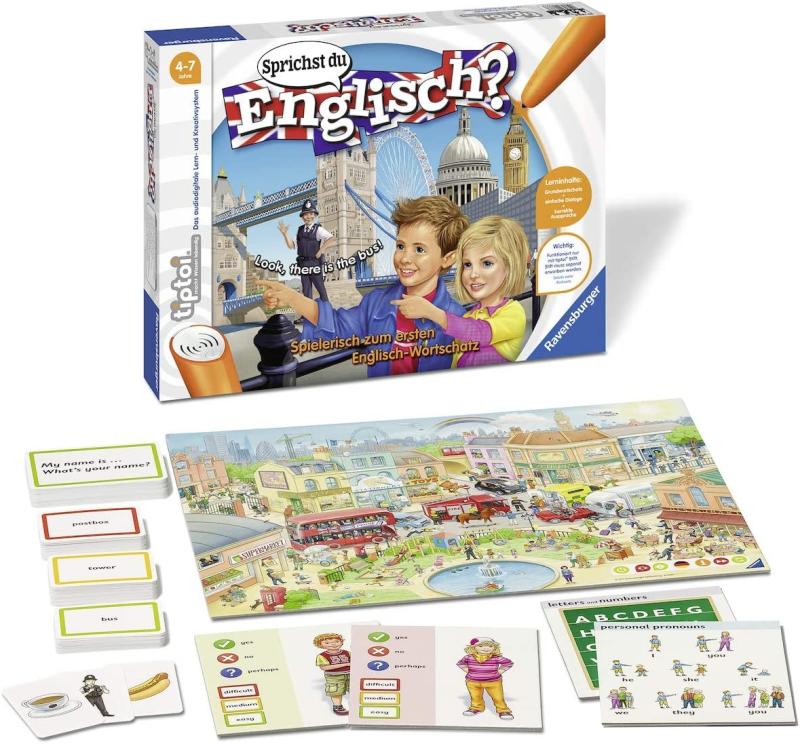 Ravensburger tiptoi 00786 - Sprichst du Englisch? Spiel, ab 4 Jahren, Lerne spielerisch und interaktiv Englisch